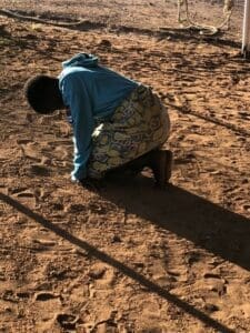 Praying outside
