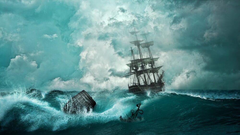 ship in strorm